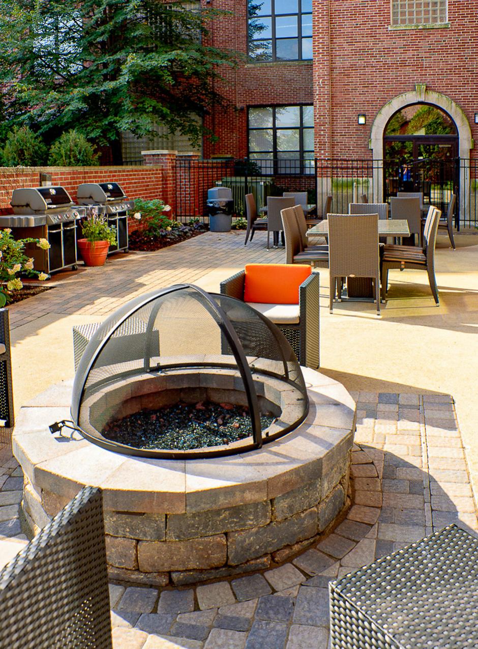 Ovaltine Court fire pit and grills
