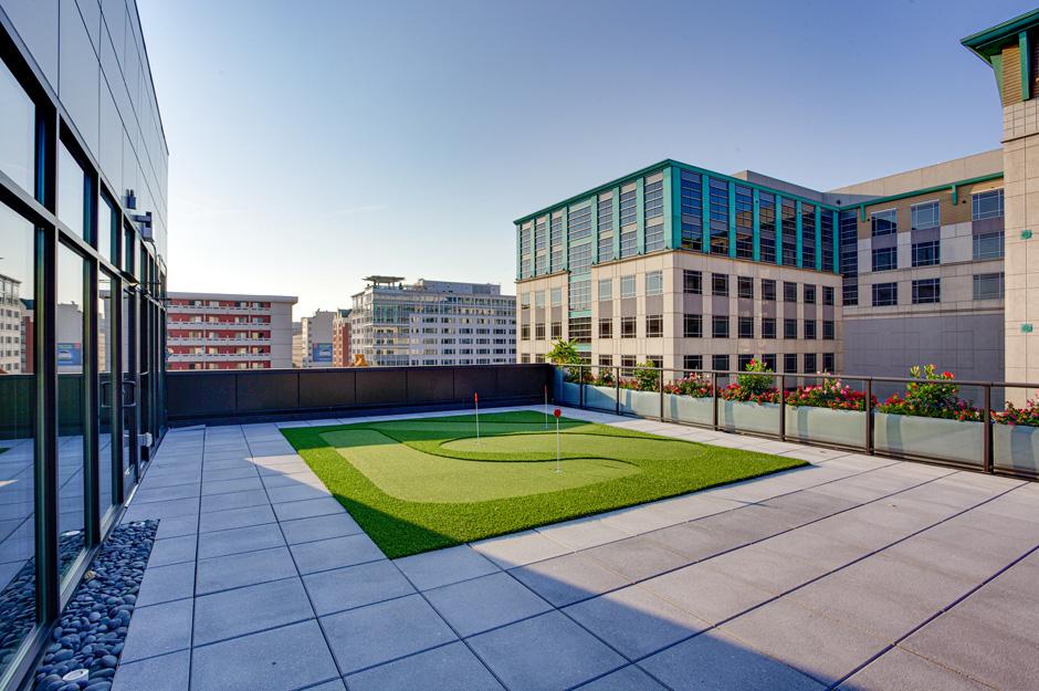 Auto Alliance rooftop putting green