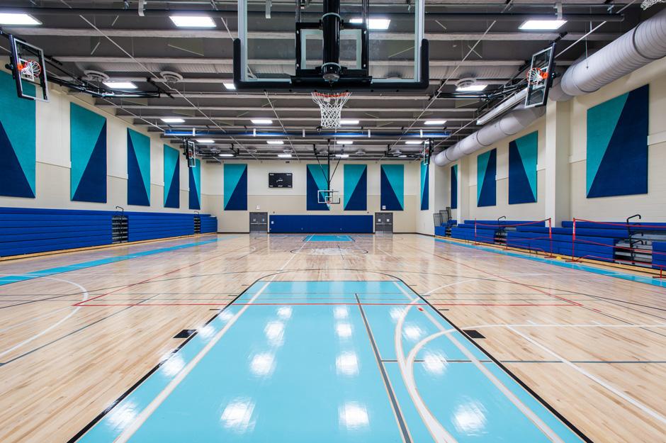 Basketball court at the British International School of Chicago
