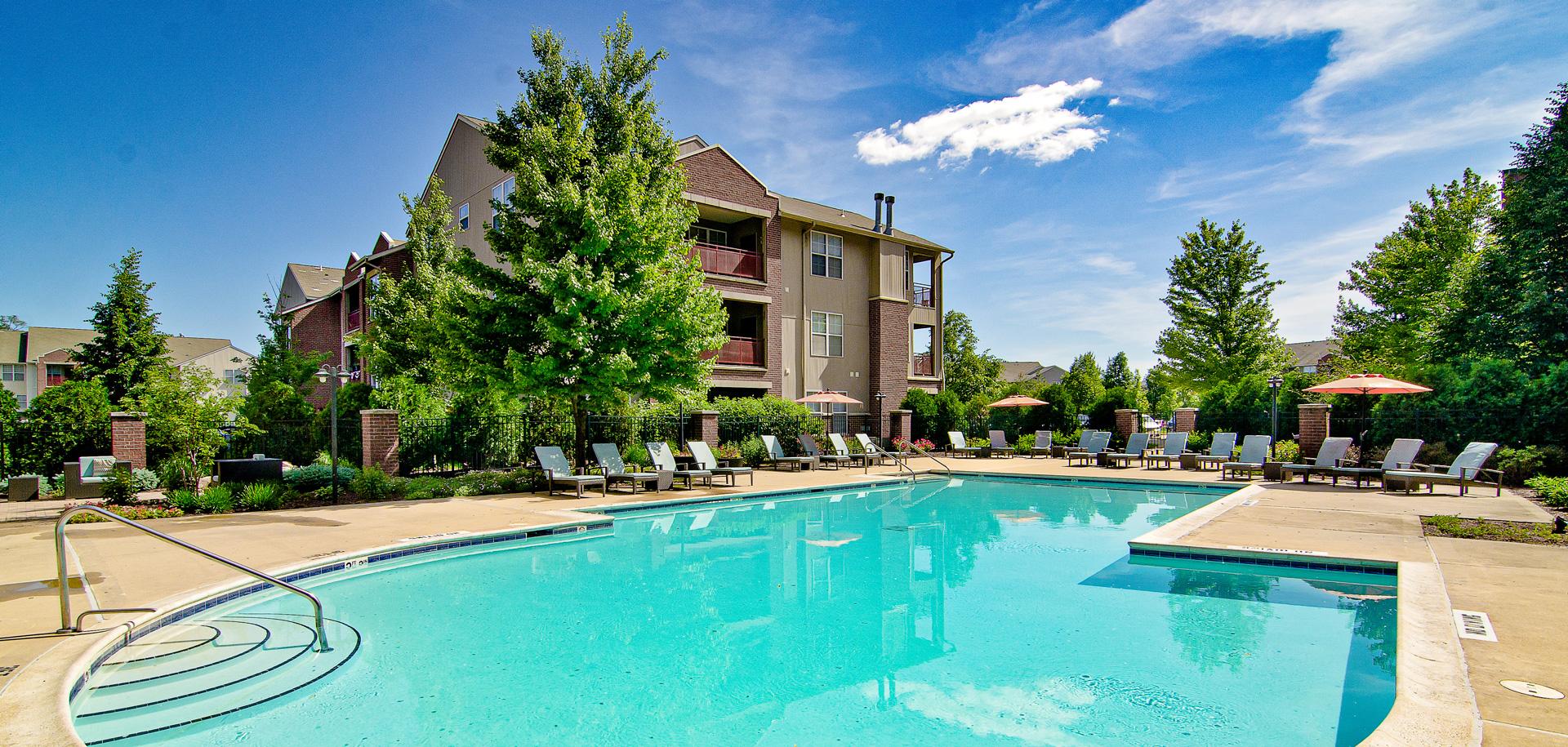 Image of pool side townhouse at Ovaltine Court